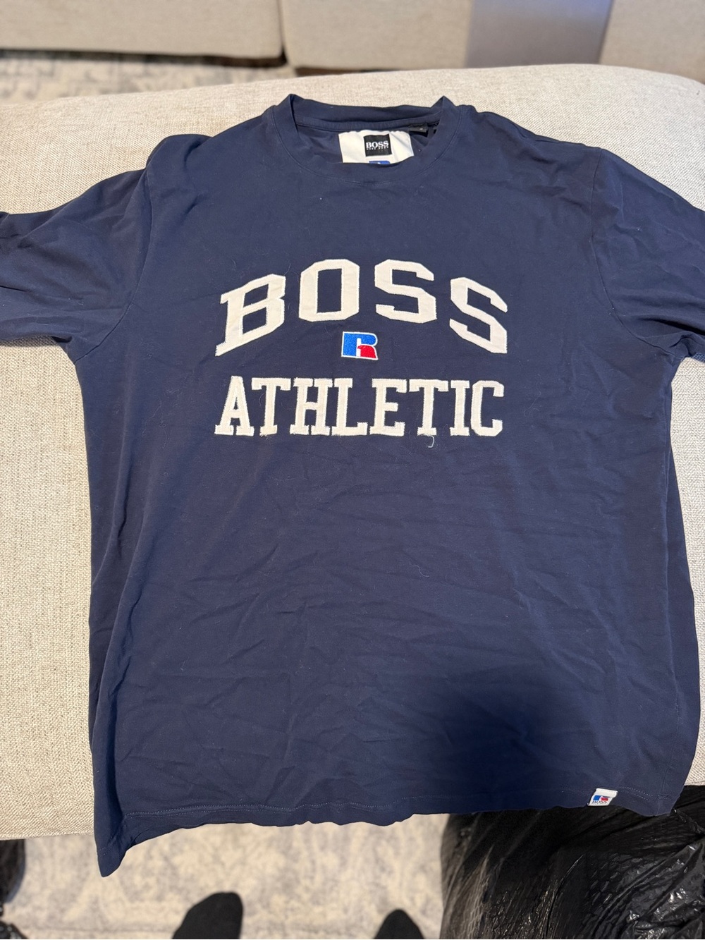 Boss Navy Athletic Logo Short Sleeve Tee